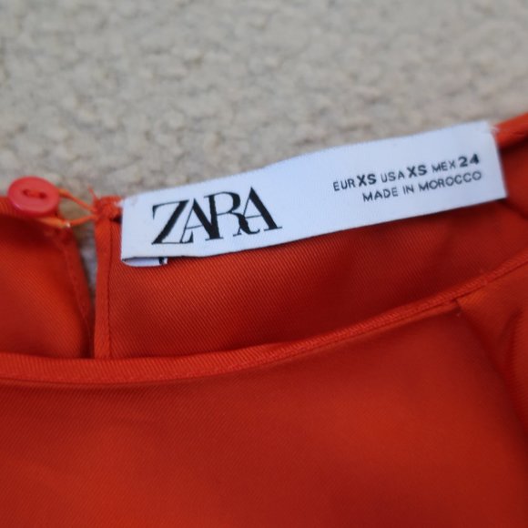 ZARA orange blouse with crystal sleeve - Picture 15 of 16